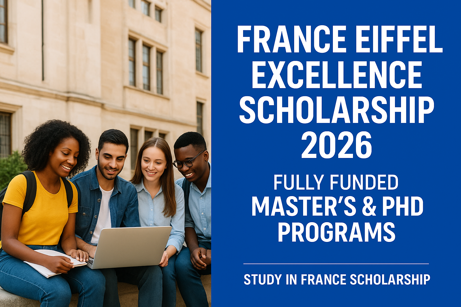 International students studying at a French university under the Eiffel Excellence Scholarship 2026.