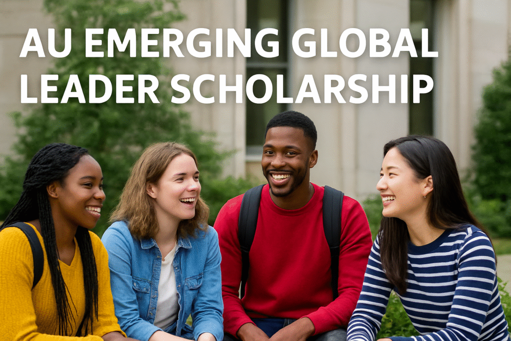 Students celebrating at American University campus