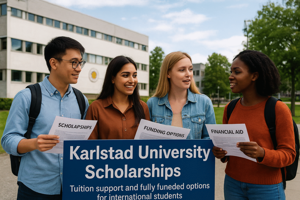 Alt Text: International students exploring Karlstad University scholarship opportunities